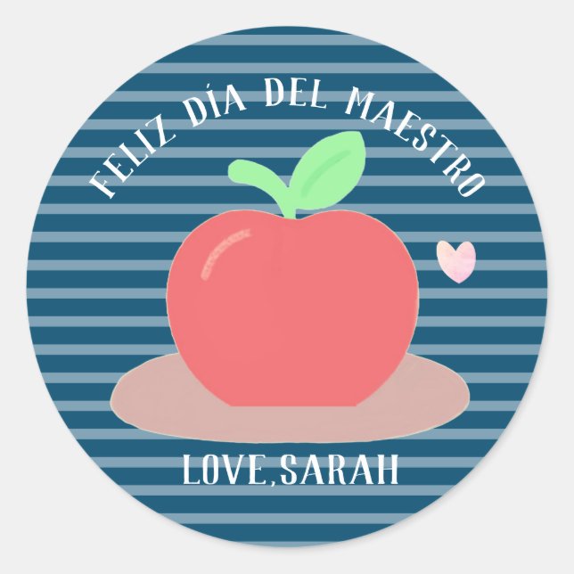 Spanish Teacher's/Maestra Appreciation Day Sticker (Front)