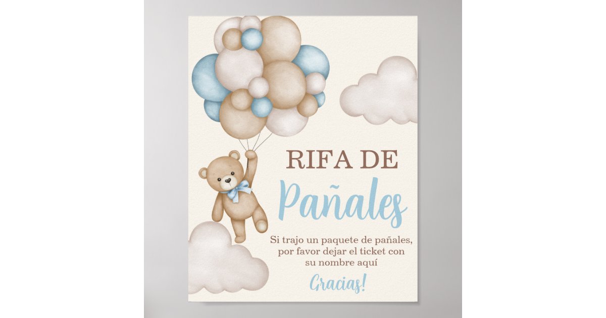 Diaper Raffles Spanish Rifas Para Pañales Baby Shower in 