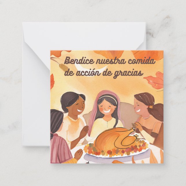 Spanish thanksgiving prayer note card (Front)