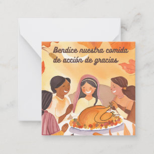 Spanish thanksgiving prayer note card