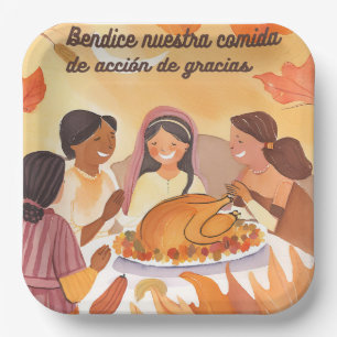 Spanish thanksgiving prayer paper plates