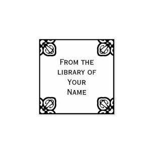 Spanish Tile Bookplate Rubber Stamp