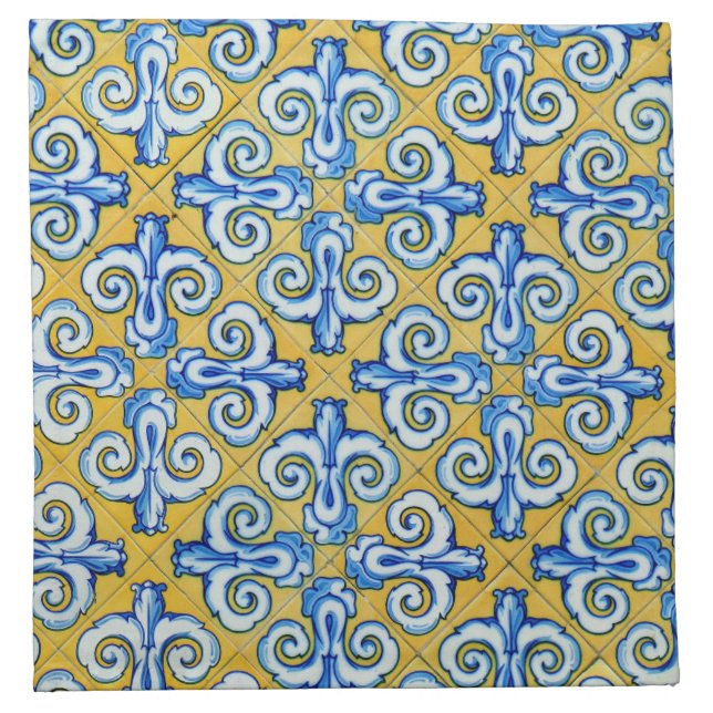 Spanish Tile Design Cloth Napkin (Front)