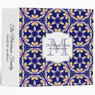 Spanish Tile Monogram Family Photo Album 3 Ring Binder