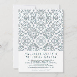 Spanish Tile Wedding Invitation