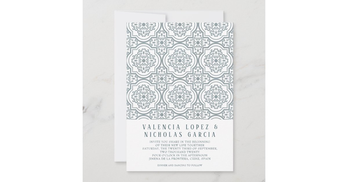 Spanish Tile Wedding Invitation