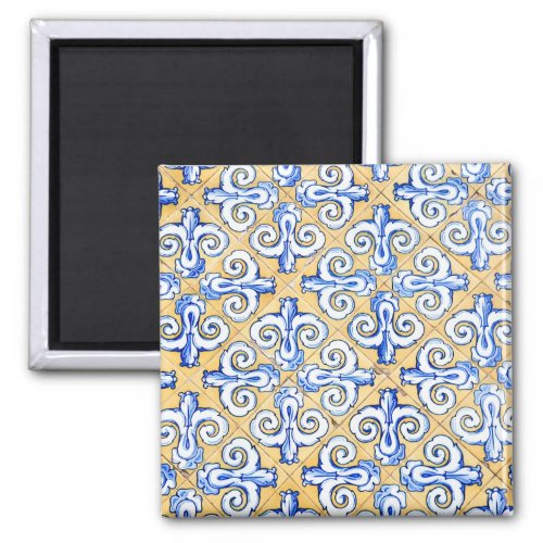 Spanish Tiles _ Azulejo Blue Yellow and White Magnet