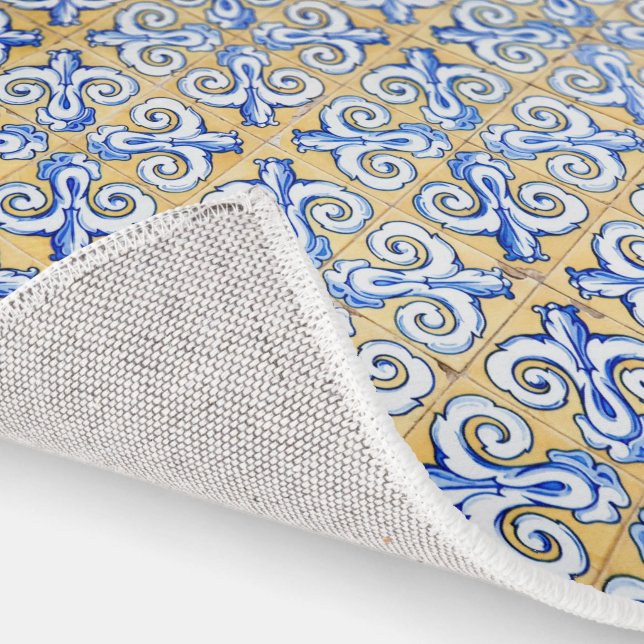 Spanish Tiles - Azulejo Blue, Yellow and White Rug (Indoor)