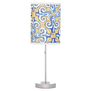 Spanish Tiles - Azulejo Blue, Yellow and White Table Lamp