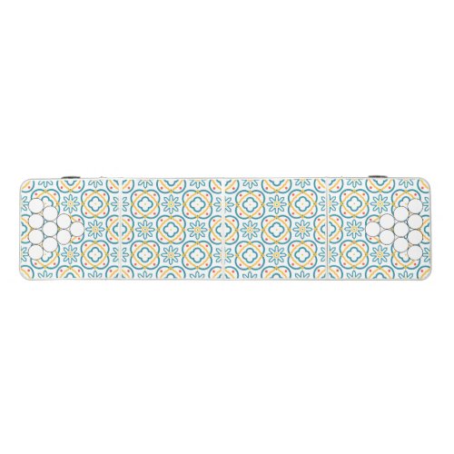 Spanish Tiles Blue White Orange Pattern Beer Pong Table