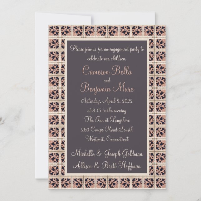 Spanish Tiles Engagement Party Invitation (Front)