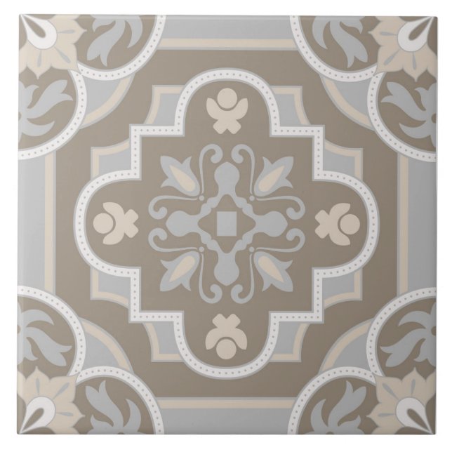 Spanish Tiles Pattern Ceramic Tile  (Front)