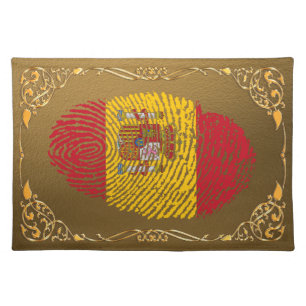 Spanish touch fingerprint flag placemat