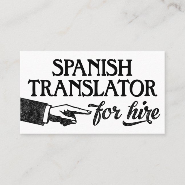 Spanish Translator Business Cards Cool Vintage Nifty Printables