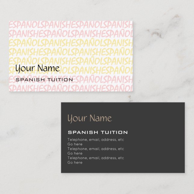 Spanish Tutor Business Cards (Front/Back)
