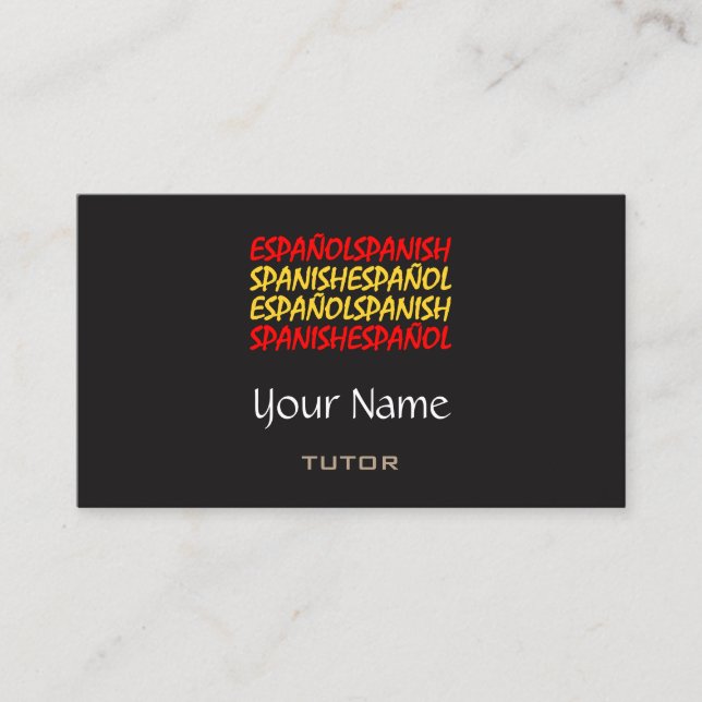 Spanish Tutor Business Cards (Front)