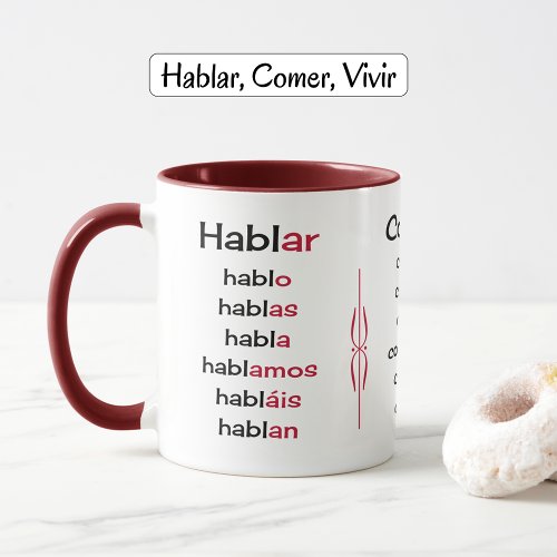 Spanish verbs learning teaching mug