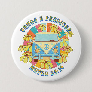 Spanish vintage style vamos a predicar  button