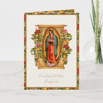 Spanish Virgin Guadalupe Roses With Rosary Thank You Card by ShowerOfRoses at Zazzle