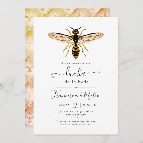Spanish Wasp Wedding Shower  Invitation