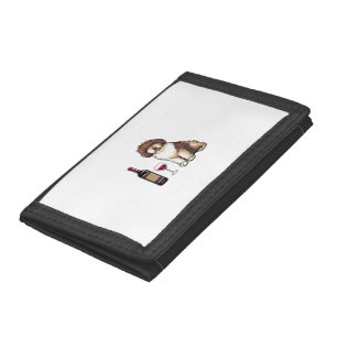 Spanish Water and wine Funny dog 1 Tri-fold Wallet