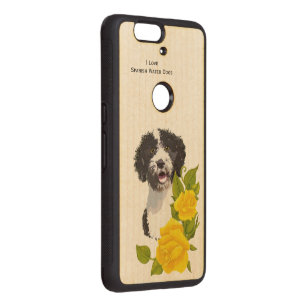 Spanish Water Dog and Yellow Roses Wood Nexus 6P Case