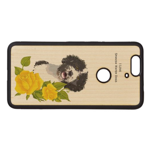 Spanish Water Dog and Yellow Roses Wood Nexus 6P Case (Back (horizontal))