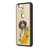 Spanish Water Dog and Yellow Roses Wood Nexus 6P Case (Left)