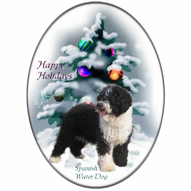 Spanish Water Dog Christmas Gifts Ornament (Front)