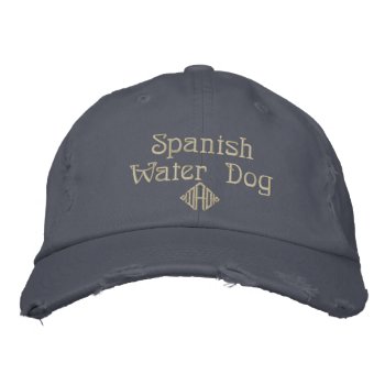 Spanish Water Dog Dad Gifts Embroidered Baseball Cap by DogsByDezign at Zazzle