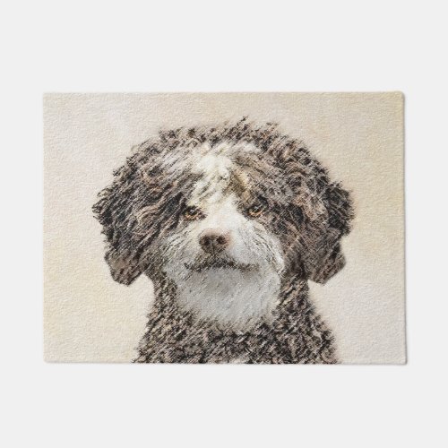 Spanish Water Dog Painting _ Cute Original Dog Art Doormat