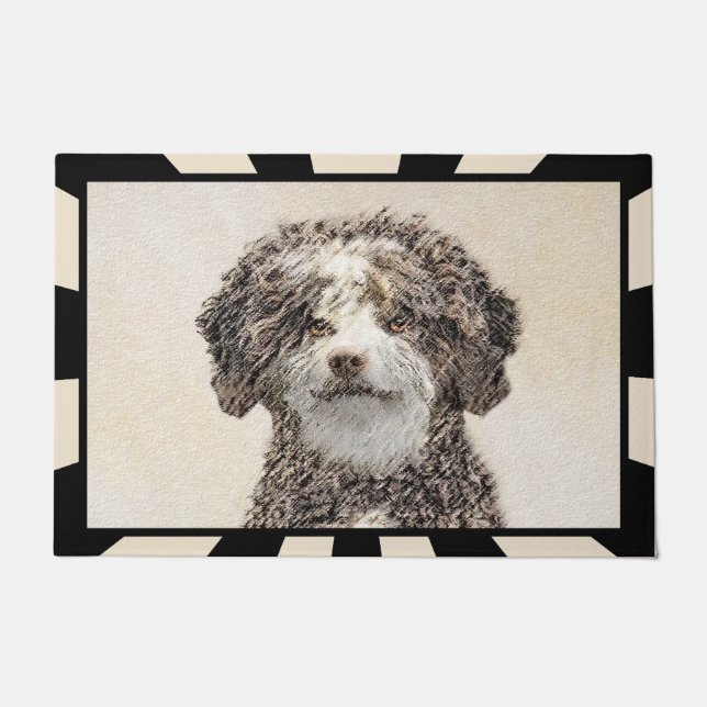 Spanish Water Dog Painting - Cute Original Dog Art Doormat (Front)