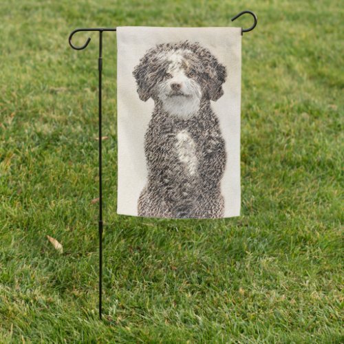 Spanish Water Dog Painting _ Cute Original Dog Art Garden Flag