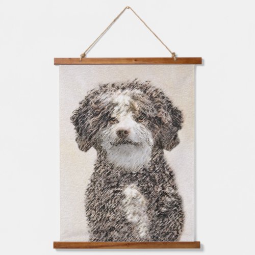 Spanish Water Dog Painting _ Cute Original Dog Art Hanging Tapestry