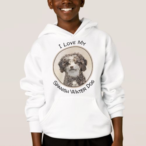 Spanish Water Dog Painting _ Cute Original Dog Art Hoodie