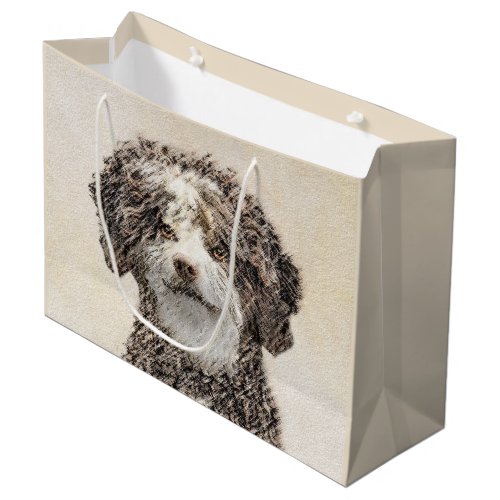 Spanish Water Dog Painting _ Cute Original Dog Art Large Gift Bag