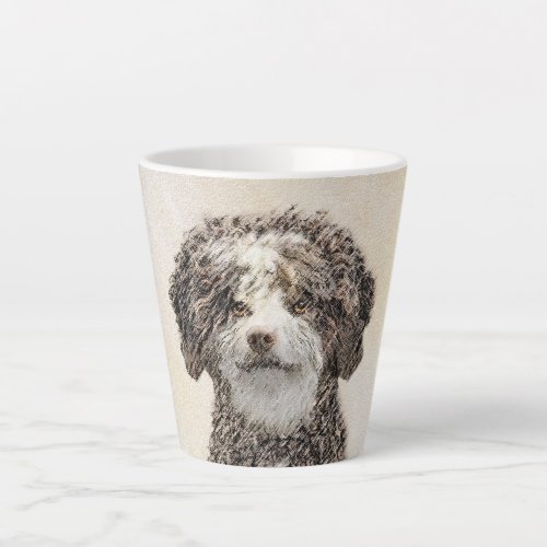 Spanish Water Dog Painting _ Cute Original Dog Art Latte Mug