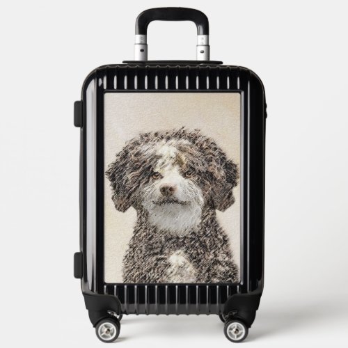 Spanish Water Dog Painting _ Cute Original Dog Art Luggage