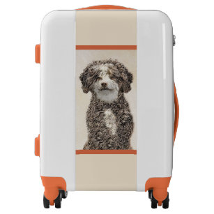 Spanish Water Dog Painting - Cute Original Dog Art Luggage