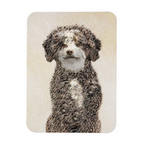 Spanish Water Dog Painting _ Cute Original Dog Art Magnet