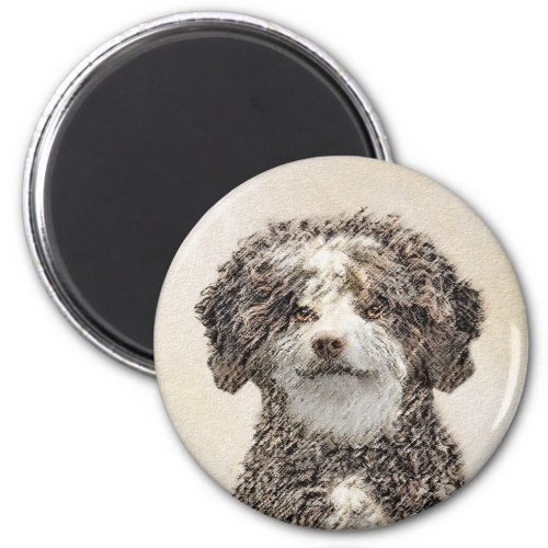 Spanish Water Dog Painting _ Cute Original Dog Art Magnet