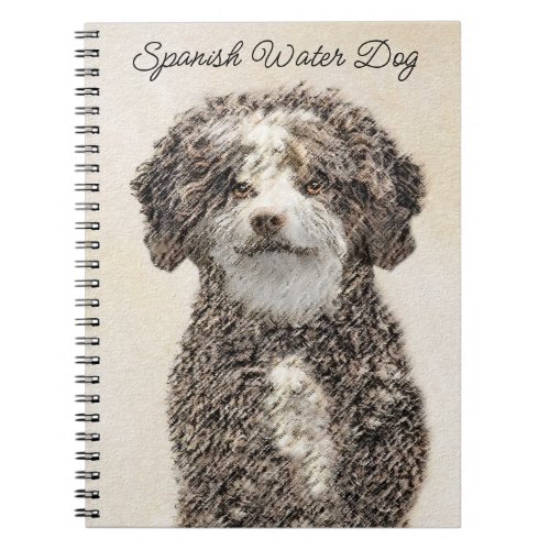 Spanish Water Dog Painting _ Cute Original Dog Art Notebook
