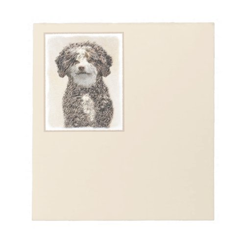 Spanish Water Dog Painting _ Cute Original Dog Art Notepad