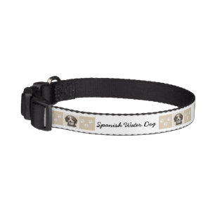 Spanish Water Dog Painting - Cute Original Dog Art Pet Collar