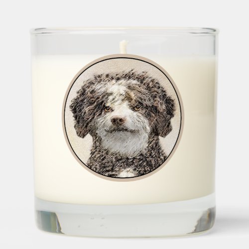 Spanish Water Dog Painting _ Cute Original Dog Art Scented Candle