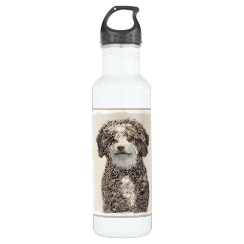 Spanish Water Dog Painting _ Cute Original Dog Art Stainless Steel Water Bottle