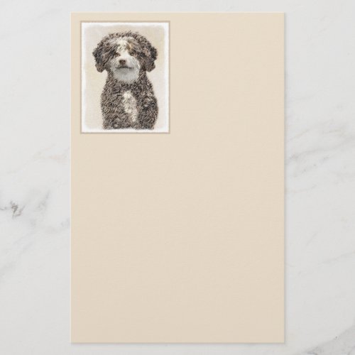 Spanish Water Dog Painting _ Cute Original Dog Art Stationery