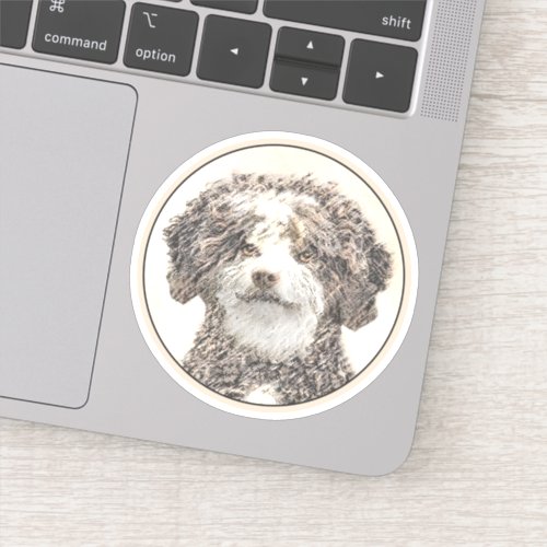 Spanish Water Dog Painting _ Cute Original Dog Art Sticker