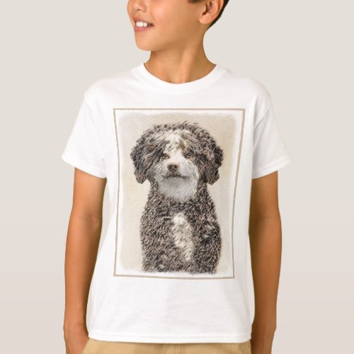 Spanish Water Dog Painting _ Cute Original Dog Art T_Shirt