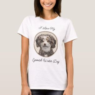 Spanish Water Dog Painting - Cute Original Dog Art T-Shirt